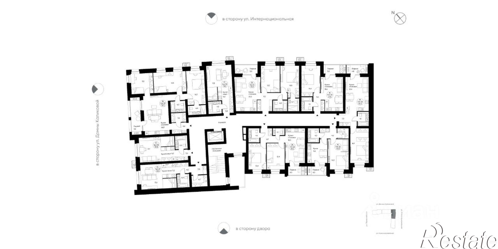 Купить квартиру за 10 840 000 рублей на ул Домны Каликовой, 51