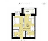 1-комн, 44 кв м, этаж 4/14 Петрозаводская улица, 27/1