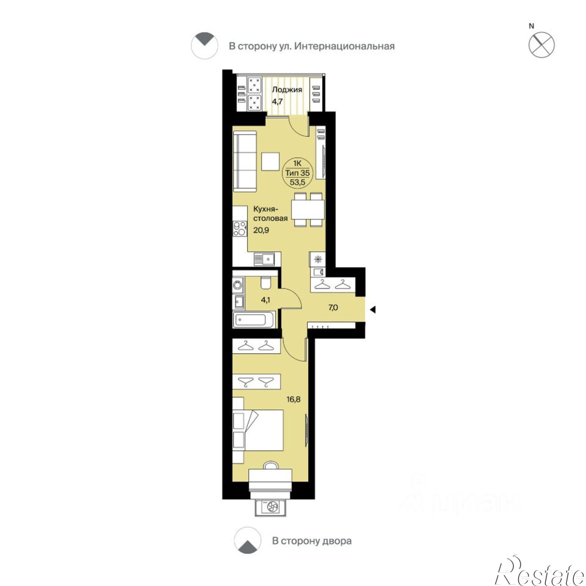 Купить квартиру за 6 370 000 рублей на ул Домны Каликовой, 51