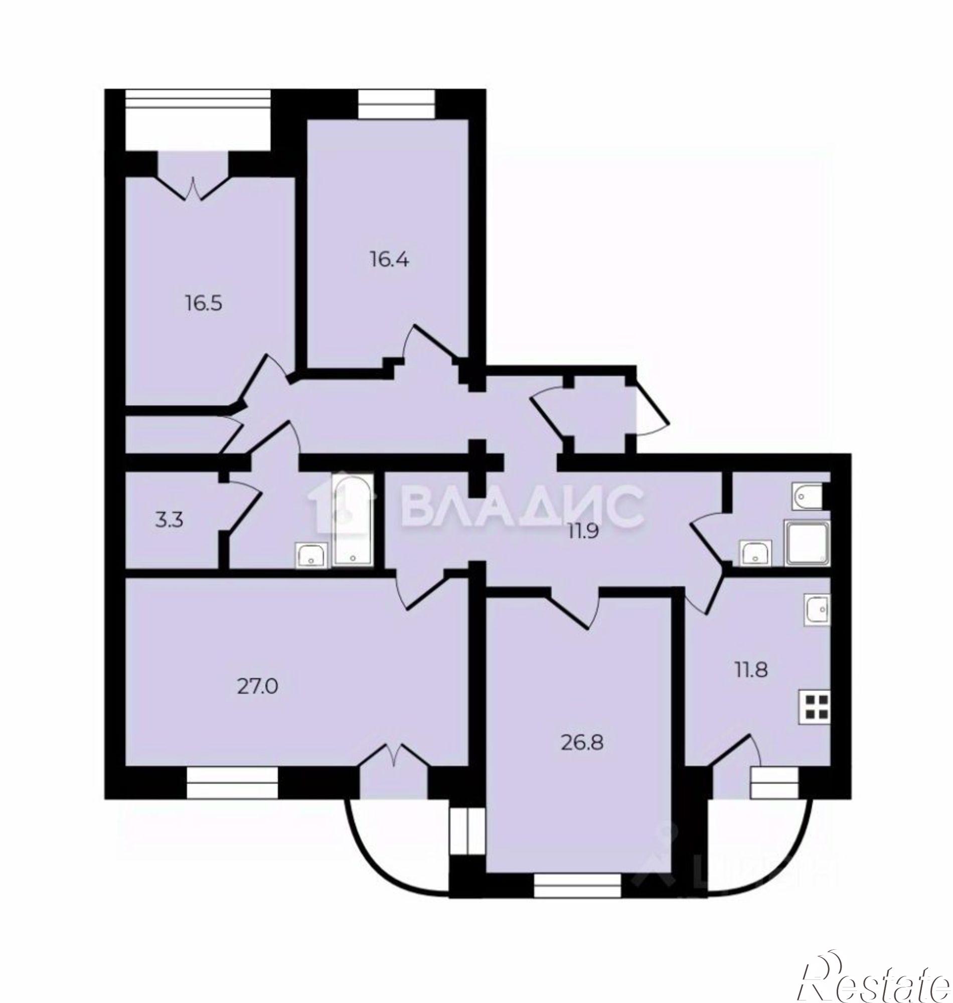 Купить квартиру за 15 800 000 рублей на ул Куратова, 3