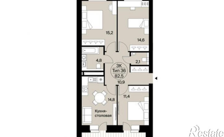 3-комн квартира Октябрьский пр-кт, 137,  д. 137