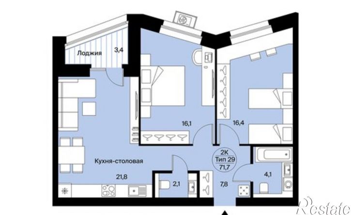2-комн квартира Октябрьский проспект, 137,  д. 137