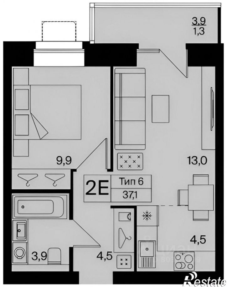 2-комн квартира Тентюковская улица, 320 к1,  д. 320 к1