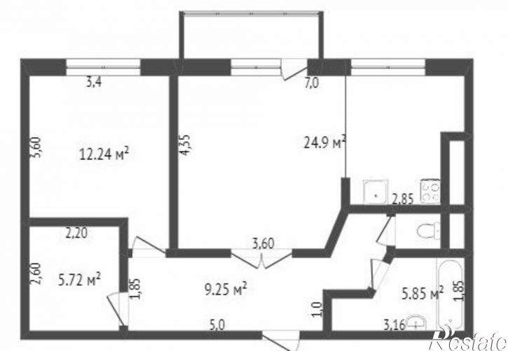 2-комн квартира улица Клары Цеткин, 2,  д. 2