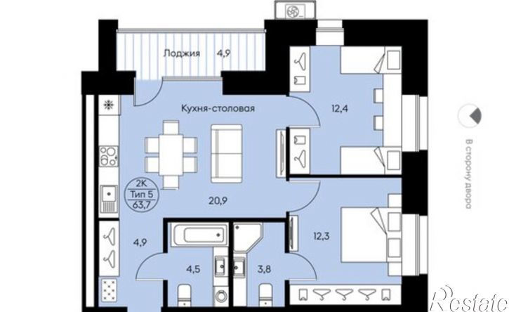2-комн квартира в новом доме Петрозаводская улица, 27/3,  д. 27/3