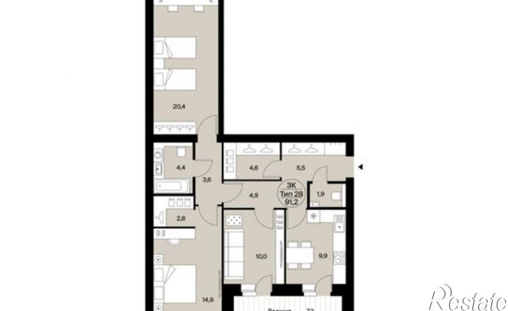 3-комн квартира Октябрьский пр-кт, 137,  д. 137