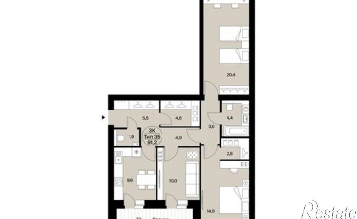 3-комн квартира Октябрьский пр-кт, 137,  д. 137