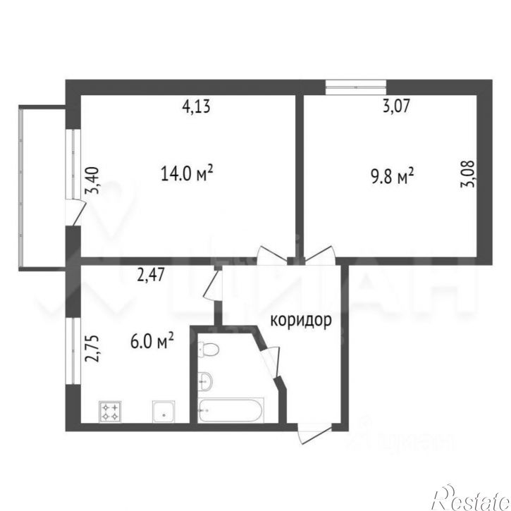 2-комн квартира ул Комарова, 3,  д. 3
