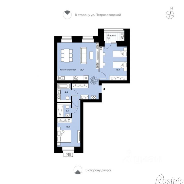 2-комн квартира в новом доме Октябрьский пр-кт, 139,  д. 139